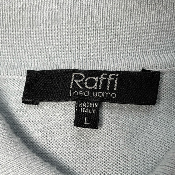 Raffi Cotton Blend Grey Yellow Polo Shirt Made In Italy Men Size Large - Picture 2 of 7